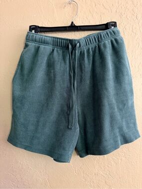 Women’s Rib-Knit Athletic Shorts — Teal Green